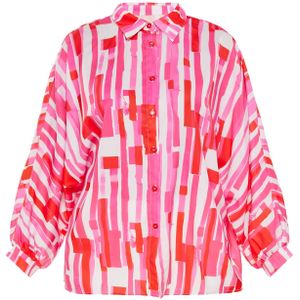 Usha Blouse 'Fashion Look'  pink / rosa / knalrood / wit