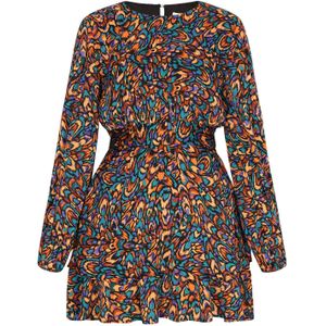 IZIA Jurk  turquoise / violetblauw / oranje / zwart