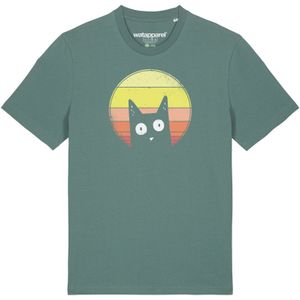 Watapparel Shirt ' Sunset Cat '  groen / gemengde kleuren