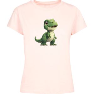 F4NT4STIC Shirt 'Süßer grüner Dino'  groen / rosé