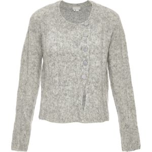 Jalene Gebreid vest  grijs gemêleerd