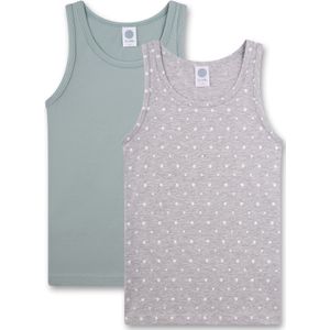 Sanetta Onderhemd  grijs gemêleerd / mintgroen / wit