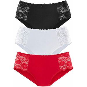Petite Fleur - Heupslip - Rood/Zwart/Wit - Katoen - 3 Stuks