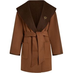 Karl Lagerfeld Tussenmantel  chocoladebruin / cognac
