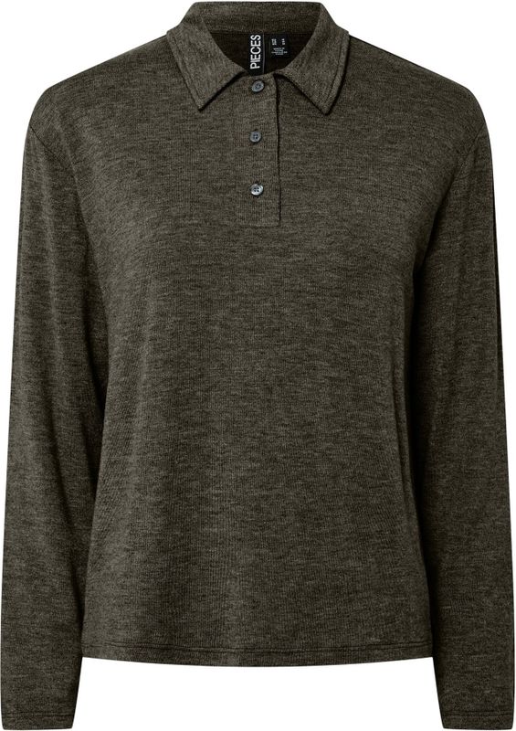 PIECES Shirt 'PCRitt'  bruin gemêleerd