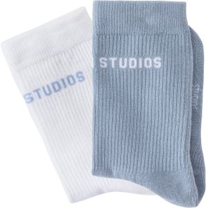 Sportsokken - Lichtblauw - Off White - 2 Paar - Knelvrij