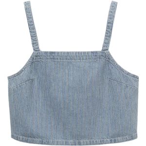 MANGO Top 'IBIZA'  blauw denim / offwhite