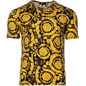 Versace - Barocco Print Ondergoed T-Shirt - Geel - Glad Stof