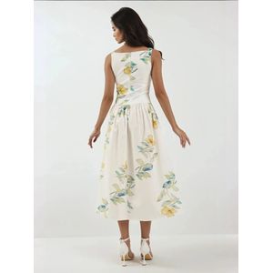 Hiccup Jurk  navy / geel / lichtgroen / wit