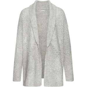 Lascana - Cardigan - Grijs mêlee - Zacht Breisel - Lange Mouwen