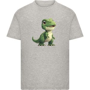F4NT4STIC Shirt 'Süßer Grüner Dino'  crème / grijs gemêleerd / groen