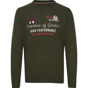 FQ1924 Trui 'ERLO'  groen / rood / wit