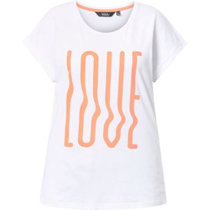 Ulla Popken Shirt  lichtoranje / wit