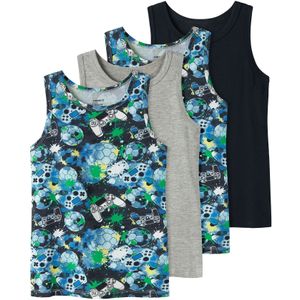 NAME IT Onderhemd  blauw / nachtblauw / grijs gemêleerd / groen