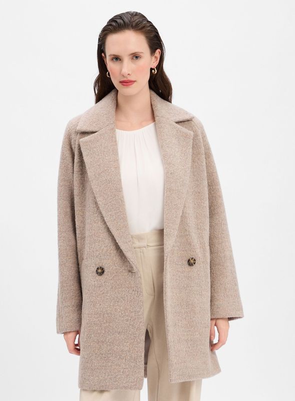 Lange wollen jas met reverskraag, model 'CALODINO2'