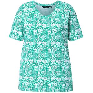 Ulla Popken Shirt  smaragd / wit