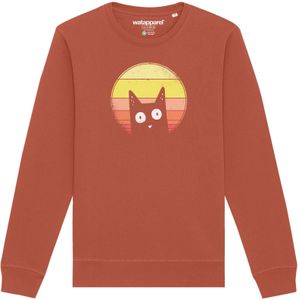 Watapparel Sweatshirt ' Sunset Cat '  lichtbruin / geel / oranje / wit