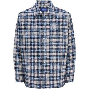 JACK & JONES Overhemd  beige / blauw / navy