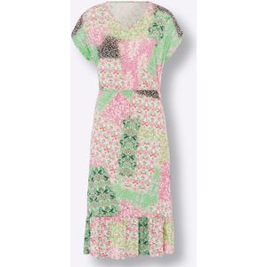 heine Jurk  ecru / donkerbruin / lichtgroen / rosa