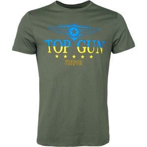 TOP GUN Shirt ' TG22011 '  blauw / geel / olijfgroen