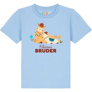 watabout.kids Shirt 'Lama Kleiner Bruder'  beige / lichtblauw / petrol / bordeaux