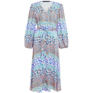 Threadbare Jurk 'Pineapple'  lichtblauw / mosterd / rood / wit