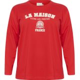 KAFFE CURVE Sweatshirt 'Berla'  knalrood / wit