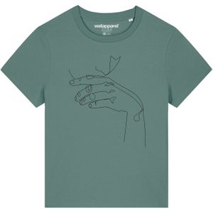 Watapparel Shirt ' Don't Hurt Yourself '  groen / zwart