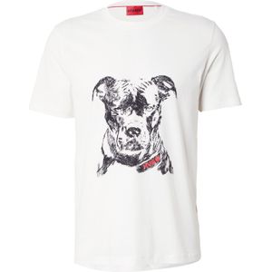 HUGO Shirt 'Dubrox'  ivoor / rood / zwart