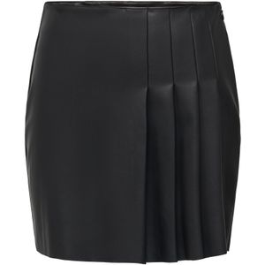 Only - ONLARTZY LIFE - Imitatieleren Rok - Zwart - Hoge Taille - Korte Lengte