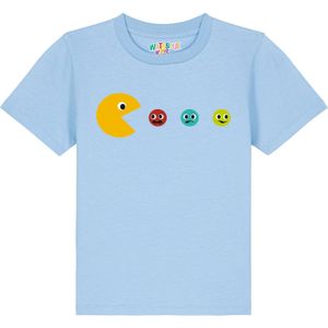 watabout.kids Shirt 'Pacmännchen'  lichtblauw / geel / rood / zwart