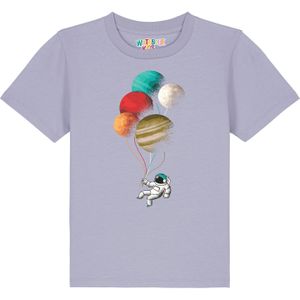 watabout.kids Shirt 'Balloon Spaceman'  turquoise / sering / rood / wit