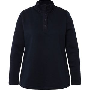 Ulla Popken - Sweatshirt - Nachtblauw - Effen - Lange Mouw