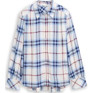 TOM TAILOR Blouse  navy / lichtblauw / robijnrood / offwhite