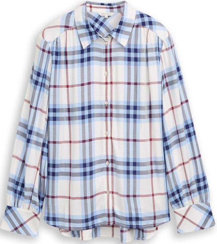 TOM TAILOR Blouse  navy / lichtblauw / robijnrood / offwhite