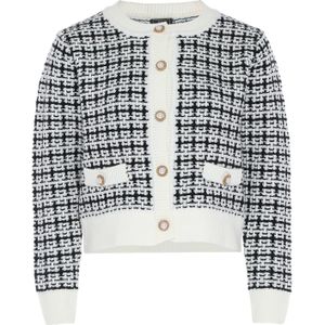 faina Gebreid vest  zwart / wit