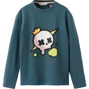 MANGO KIDS Shirt 'BRAWKING'  cyaan blauw / geel / zwart / wit