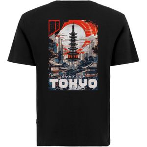 Oldskull Shirt 'Tokyo Skyline Manga'  oranje / rood / zwart / wit