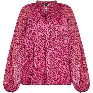 faina Blouse  goud / pink / merlot