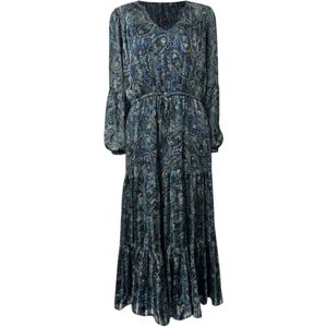 Apricot - Midi-jurk - All-over Paisleyprint - Tuniekhals - Lange Mouwen