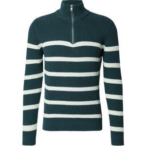 Key Largo Trui 'PILOT'  donkergroen / wit