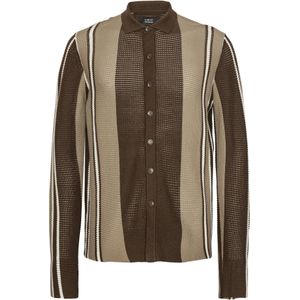 Clean Cut Copenhagen Gebreid vest 'Buckley'  sand / donkerbruin / wit