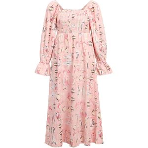 OBJECT Jurk 'OBJAibizi'  lichtgeel / pastelrood / zwart / wit