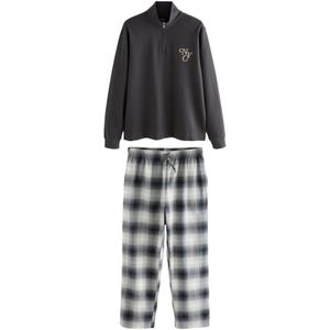 Next Pyjama lang  ecru / lichtbeige / grijs / donkergrijs