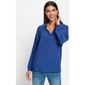 Heine - Blouse - Royalblauw - Zonder Sluiting - Lange Mouwen