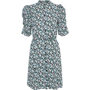 ICHI Blousejurk  donkerblauw / lichtroze / wit