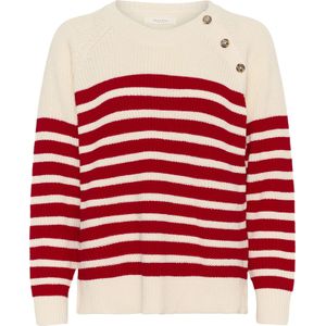 Part Two Trui 'Rockets'  beige / robijnrood