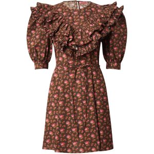 Custommade Jurk 'Jeena'  bruin / cognac / kaki / pink