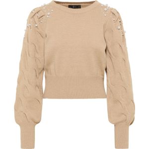 faina Trui  donkerbeige