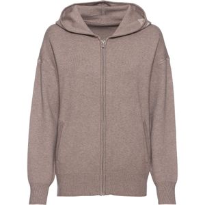 Capuchon Vest - Taupe - Met Capuchon - Logo-opschrift - Steekzakken